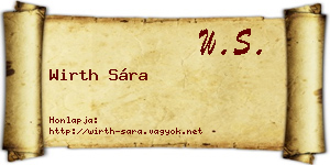 Wirth Sára névjegykártya